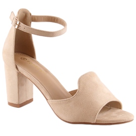 Sandales en daim pour femmes sur un poteau beige Potocki YQ21035