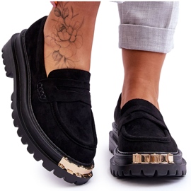 Mocassins en daim classiques avec ornement Monaro noir le noir
