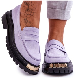 FJ1 Mocassins en daim classiques ornés de Monaro violet