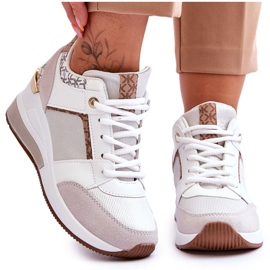 Baskets Compensées Femme Chèvre Blanche