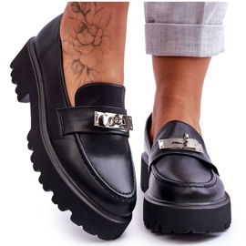 Mocassins En Cuir Avec Décoration De Plateforme Black Glory noir