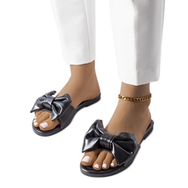 BM Sandales élégantes noires à nœud Garnier
