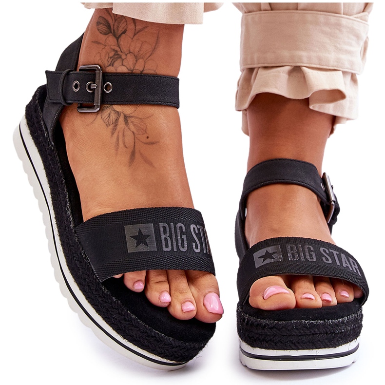 Sandales Plateforme Confortables Femme Big Star LL274870 Noir le noir