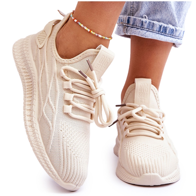 Baskets à enfiler pour femmes Big Star LL274714 Beige Baskets à enfiler pour femmes Big Star LL274714 Beige