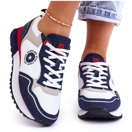 Baskets Femme Memory Foam System Big Star LL274538 Blanc-Bleu Marine blanche