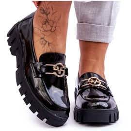 Vinceza Mocassins Laqués Femme Noir Sanvi