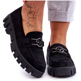 Vinceza Mocassins Femme Daim Noir Sanvi le noir