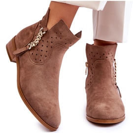 Vinceza Bottes zippées en daim pour femmes Beige Belliano