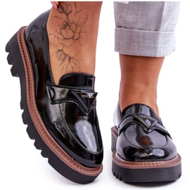 Vinceza Mocassins plateforme laqués pour femme avec décoration Noir Jonett