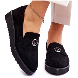 Vinceza Mocassins compensés bas en daim pour femme Noir Synthia