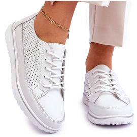 Vinceza Chaussures de Sport en Cuir pour Femme Baskets Blanc Elami