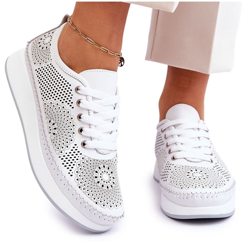 Vinceza Chaussures Sport Femme Cuir Ajouré Blanc Marea blanche Vinceza Chaussures Sport Femme Cuir Ajouré Blanc Marea blanche