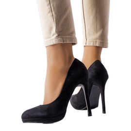 Talons hauts noirs en éco-daim Bazinet