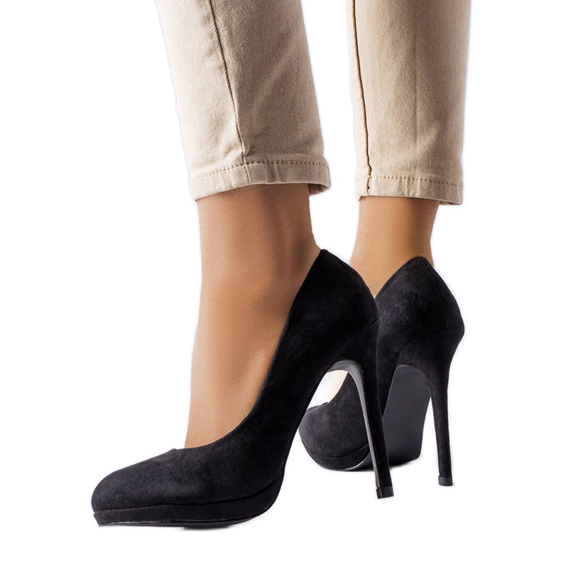 Talons hauts noirs en éco-daim Bazinet le noir