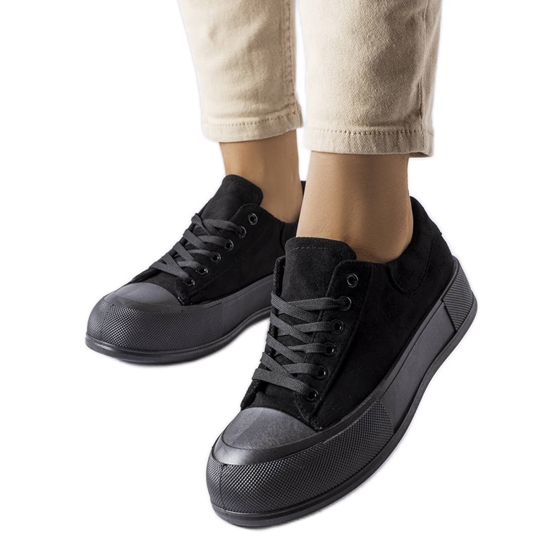 BM Baskets plateformes noires Agathe le noir