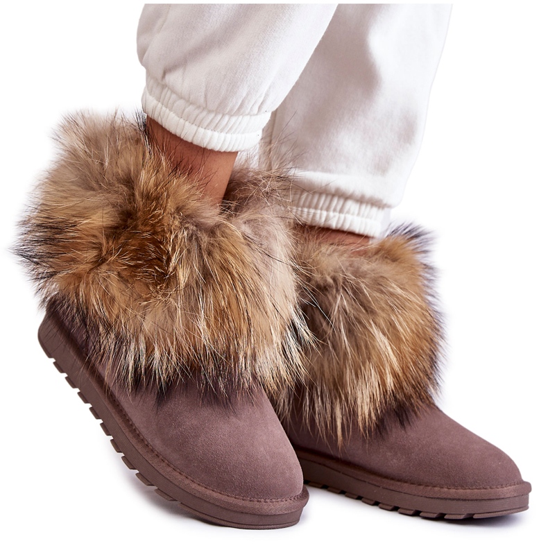 FS1 Bottes de neige Alexa Fur Suede pour femmes beige