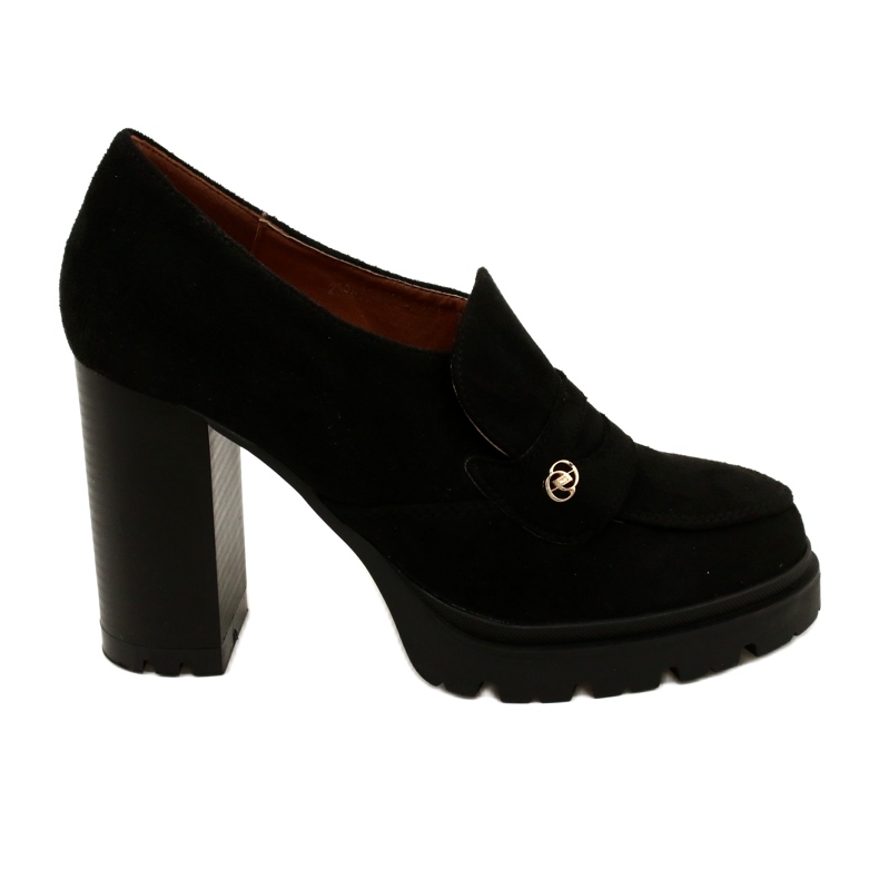 Evento Mocassins à la mode sur la plate-forme et la barre noire le noir