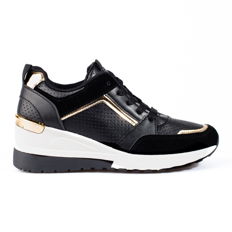 Baskets compensées noires Shelovet femme le noir