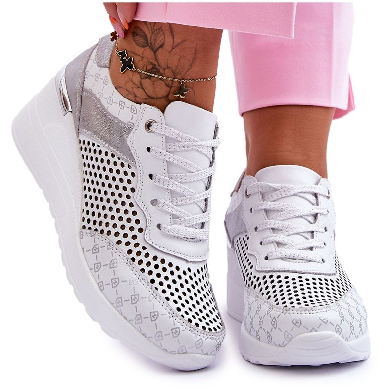 S.Barski Baskets Femme Cuir Ajouré Blanc Virginia blanche S.Barski Baskets Femme Cuir Ajouré Blanc Virginia blanche