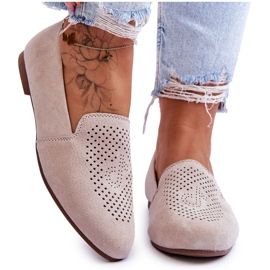 S.Barski Mocassins Confortables Daim Beige Giovana