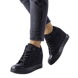 Baskets compensées noires LL274034 Big Star le noir