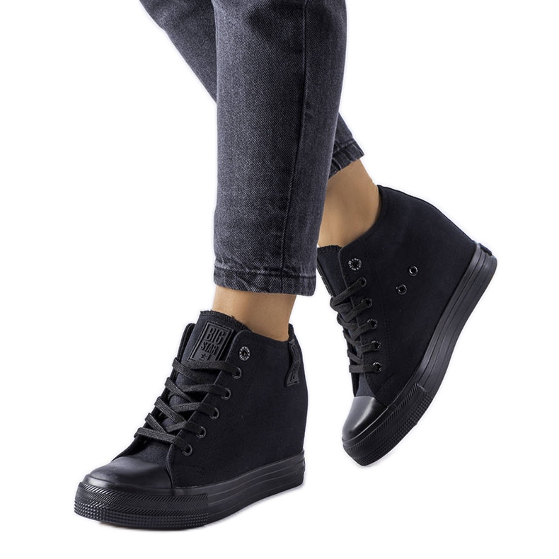 Baskets compensées noires LL274034 Big Star le noir