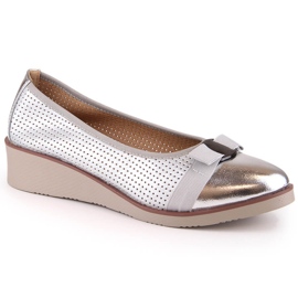 Chaussures compensées ajourées argentées femme Potocki SZ12037