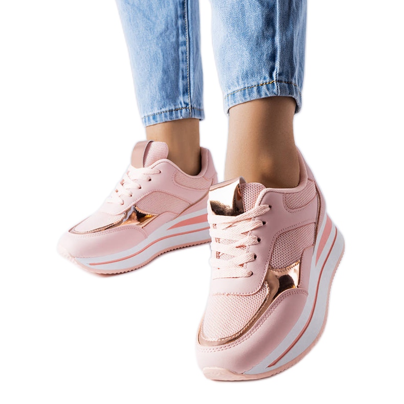 Baskets roses à semelles épaisses Ethel