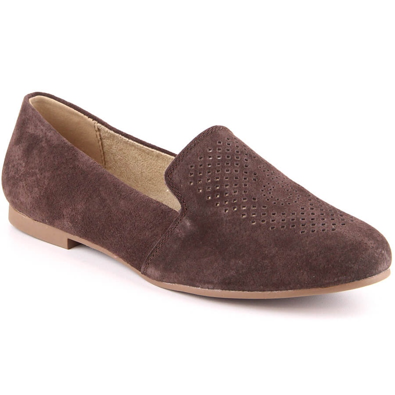Slip-on confortables en cuir suédé marron S.Barski LR29515 brun