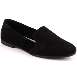 Slip-on confortables en cuir suédé noir S.Barski LR29515 le noir Slip-on confortables en cuir suédé noir S.Barski LR29515 le noir