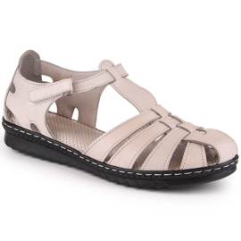 Sandales plates en cuir pour femme T.Sokolski A88 beige