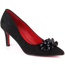 Escarpins femme en daim à perles T.Sokolski W23-401 noir