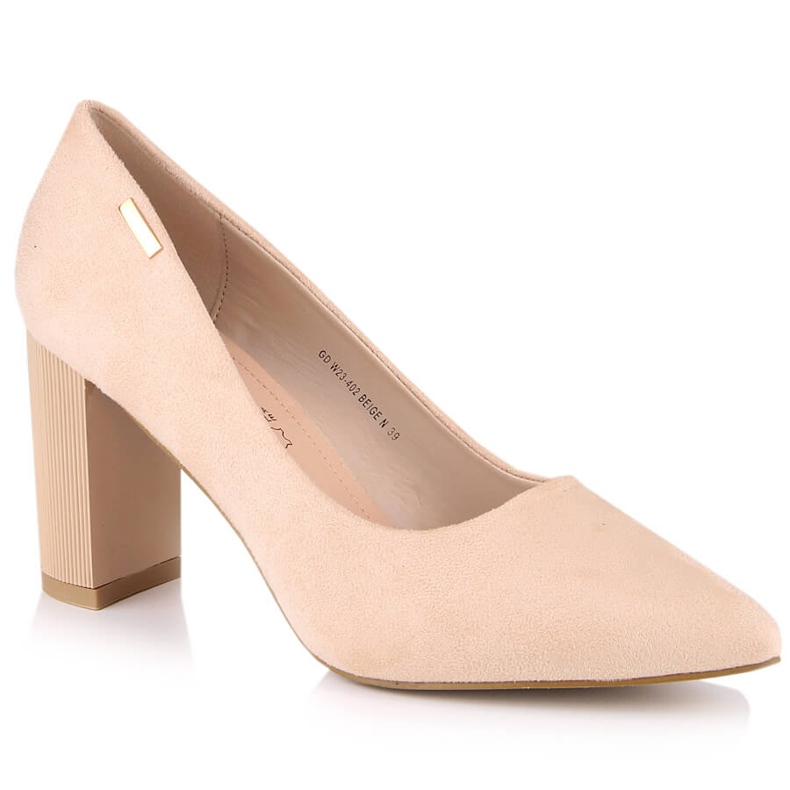 Escarpins daim beige femme sur le poteau T.Sokolski W23-402