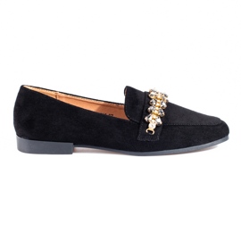 Mocassins femme en daim avec cristaux Shelovet noir
