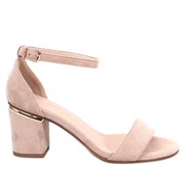 BM Sandales à talons Dicarlo en daim kaki beige