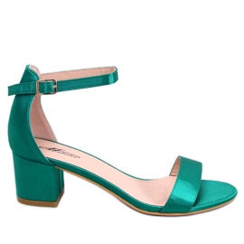 Sandales à talons bas de Clarence Green vert Sandales à talons bas de Clarence Green vert