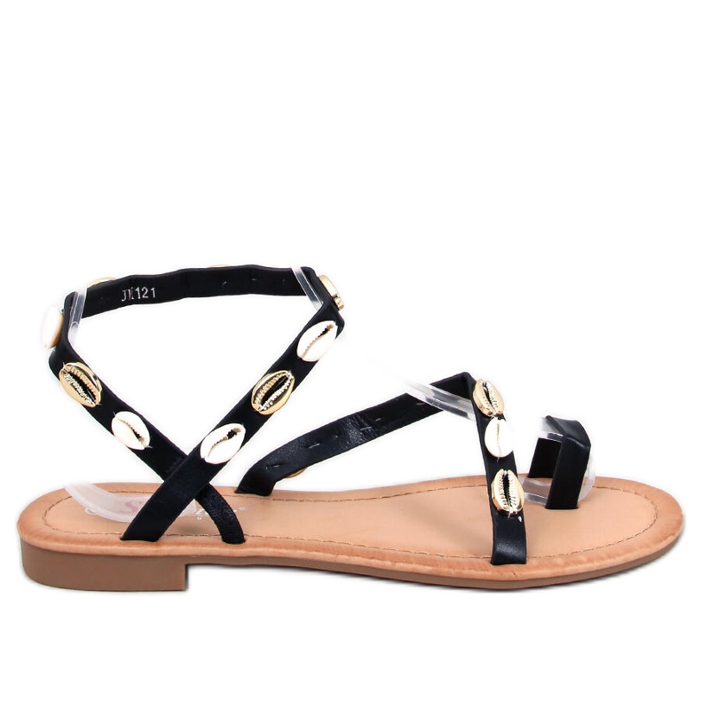 Seastar Augello Tongs noires à coquillages le noir
