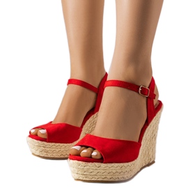 Espadrilles compensées rouges de Cécile