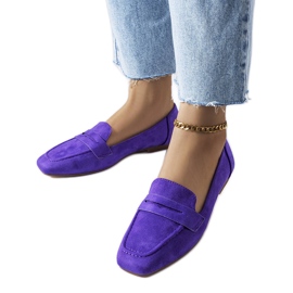 Mocassins violets en éco-daim de Meilleur