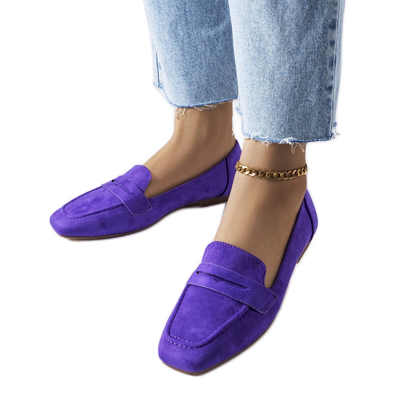 Mocassins violets en éco-daim de Meilleur