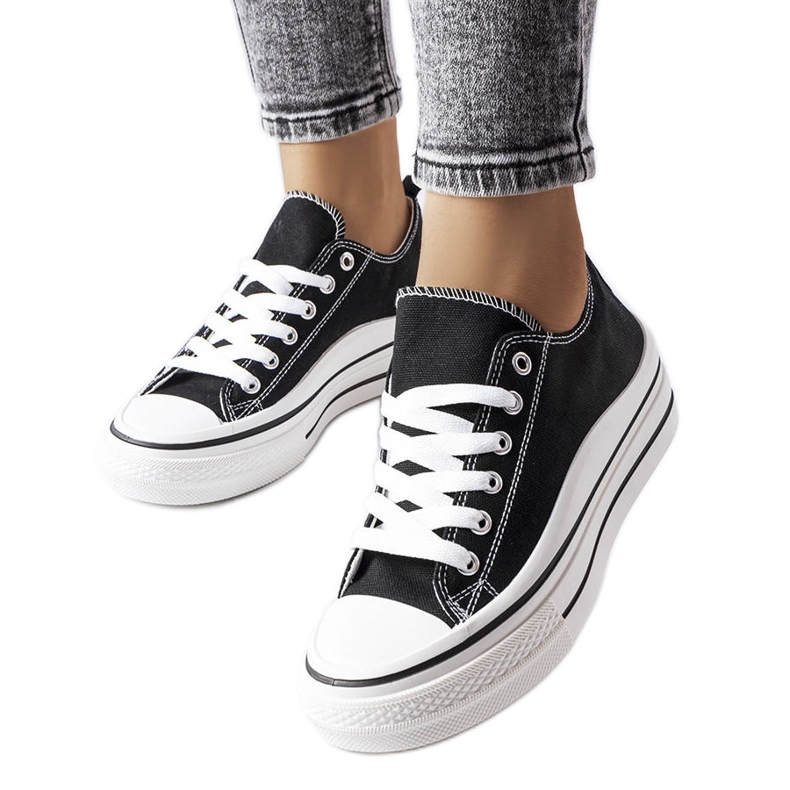 Baskets plateformes noires Pomeroy le noir