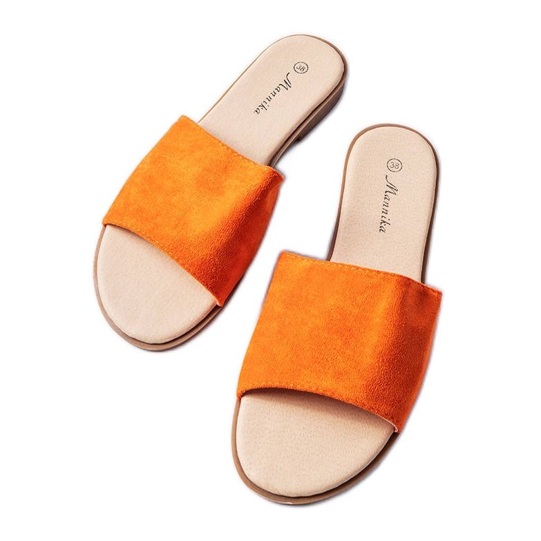 Babouches élégantes orange de Coulombe