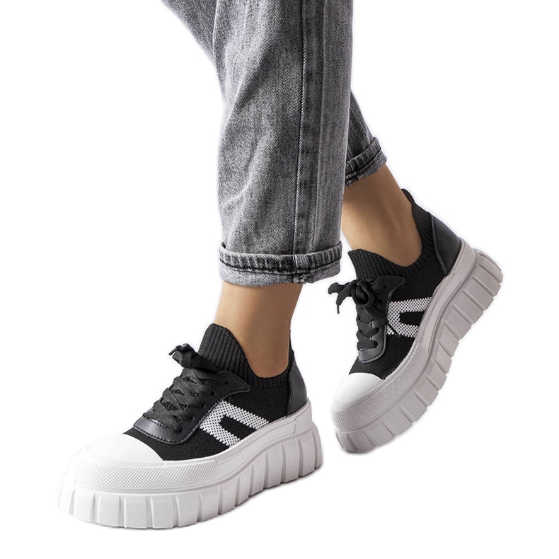 Baskets plateformes noires Charpentier le noir