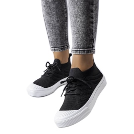 Baskets noires en tissu stretch de Polaire