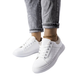 Baskets blanches et beiges avec gaufrage de Dreux