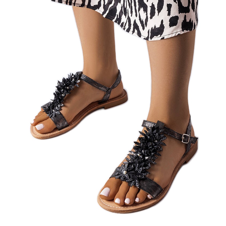 PA1 Sandales Richard métallisées noires le noir