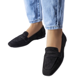 Mocassins noirs en éco-daim de Meilleur