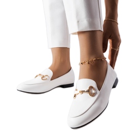 Mocassins blancs à boucle Philip