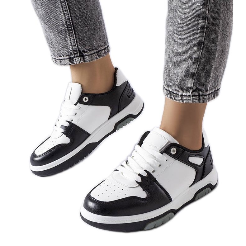Baskets plateformes noires Kristie blanche