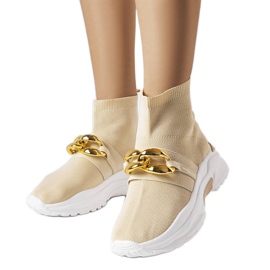 Baskets beiges avec chaîne Baptiste Baskets beiges avec chaîne Baptiste